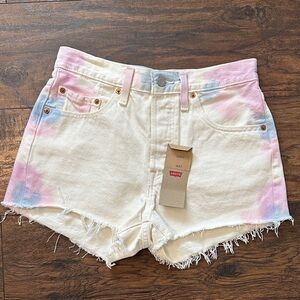 Levi's Women's Pastel Tie-Dye Jean Shorts